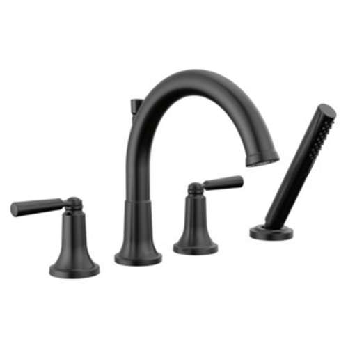 T4735-BL SAYLOR Delta SAYLOR Roman Tub Trim with Hand Shower, Matte Black