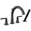 T4735-BL SAYLOR Delta SAYLOR Roman Tub Trim with Hand Shower, Matte Black