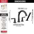 T4735-BL SAYLOR Delta SAYLOR Roman Tub Trim with Hand Shower, Matte Black