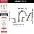 T4735-SS SAYLOR Delta SAYLOR Roman Tub Trim with Hand Shower, Stainless