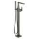 T4743-KS-PR-FL Trillian Delta Trillian Single Handle Floor Mount Tub Filler Trim, Lumicoat Black Stainless