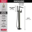T4743-KS-PR-FL Trillian Delta Trillian Single Handle Floor Mount Tub Filler Trim