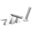 T4743-PR Trillian Delta Trillian Two-Handle Roman Tub Trim with Hand Shower, Lumicoat Chrome