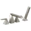 T4743-SS-PR Trillian Delta Trillian Two-Handle Roman Tub Trim with Hand Shower, Lumicoat Stainless
