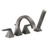 T4746-KS-PR Trillian Delta Trillian Two-Handle Roman Tub Trim with Hand Shower, Lumicoat Black Stainless