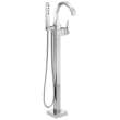 T4746-PR-FL Trillian Delta Trillian Single Handle Floor Mount Tub Filler Trim, Lumicoat Chrome