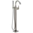 T4746-SS-PR-FL Trillian Delta Trillian Single Handle Floor Mount Tub Filler Trim, Lumicoat Stainless