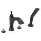 T4756-BLLHP Dorval Delta Dorval Roman Tub with Hand Shower Trim-Less Handles, Matte Black
