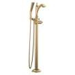 T4756-CZLHP-FL Dorval Delta Dorval Single Handle Floor Mount Tub Filler Trim-Less Handle, Champagne Bronze