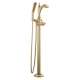 T4756-CZLHP-FL Dorval Delta Dorval Single Handle Floor Mount Tub Filler Trim-Less Handle, Champagne Bronze