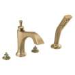T4756-CZLHP Dorval Delta Dorval Roman Tub with Hand Shower Trim-Less Handles, Champagne Bronze