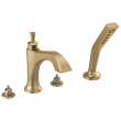 T4756-CZLHP Dorval Delta Dorval Roman Tub with Hand Shower Trim-Less Handles, Champagne Bronze