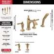 T4756-CZLHP Dorval Delta Dorval Roman Tub with Hand Shower Trim-Less Handles, Champagne Bronze