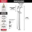 T4756-LHP-FL Dorval Delta Dorval Single Handle Floor Mount Tub Filler Trim-Less Handle