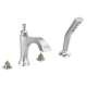 T4756-LHP Dorval Delta Dorval Roman Tub with Hand Shower Trim-Less Handles, Chrome