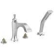 T4756-LHP Dorval Delta Dorval Roman Tub with Hand Shower Trim-Less Handles, Chrome