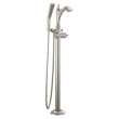 T4756-SSLHP-FL Dorval Delta Dorval Single Handle Floor Mount Tub Filler Trim-Less Handle, Stainless
