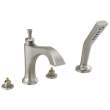 T4756-SSLHP Dorval Delta Dorval Roman Tub with Hand Shower Trim-Less Handles, Stainless