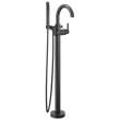 T4759-BLFL Trinsic Delta Trinsic Single Handle Floor Mount Tub Filler Trim with Hand Shower, Matte Black