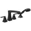 T4764-BL Ashlyn Delta Ashlyn Roman Tub Trim with Hand Shower, Matte Black