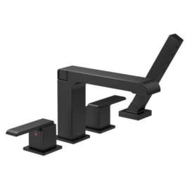 T4767-BL Ara Delta Ara Roman Tub Trim with Hand Shower, Matte Black