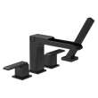 T4768-BL Ara Delta Ara Roman Tub Trim with Channel Spout and Hand Shower, Matte Black
