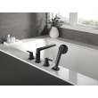 T4771-BL Galeon Delta Galeon 4-Hole Roman Tub Trim with Hand Shower, Matte Black