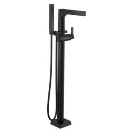 T4774-BLFL Zura Delta Zura Single Handle Floor Mount Tub Filler Trim with Hand Shower
