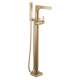 T4774-CZFL Zura Delta Zura Single Handle Floor Mount Tub Filler Trim with Hand Shower, Champagne Bronze