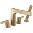 T4774-CZ Zura Delta Zura 4-hole Roman Tub with Handshower Trim, Champagne Bronze