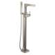 T4774-SSFL Zura Delta Zura Single Handle Floor Mount Tub Filler Trim with Hand Shower, Stainless