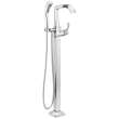 T4776-FL Stryke Delta Stryke Single Handle Floor Mount Tub Filler Trim, Chrome