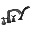 T47766-BL Stryke Delta Stryke Four Hole Roman Tub Trim, Matte Black