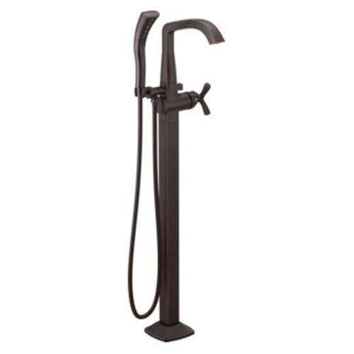T47766-RBFL Stryke Delta Stryke Single Handle Floor Mount Tub Filler Trim, Venetian Bronze