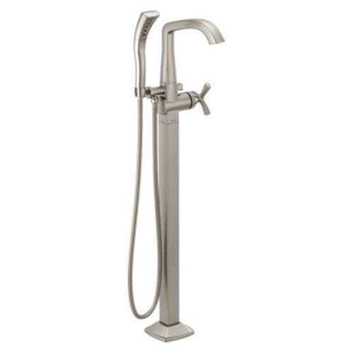 T47766-SSFL Stryke Delta Stryke Single Handle Floor Mount Tub Filler Trim, Stainless