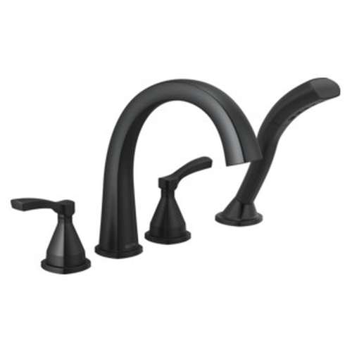 T4777-BL Stryke Delta Stryke Four Hole Roman Tub Trim, Matte Black