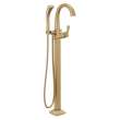 T4777-CZFL Stryke Delta Stryke Single Handle Floor Mount Tub Filler Trim, Champagne Bronze