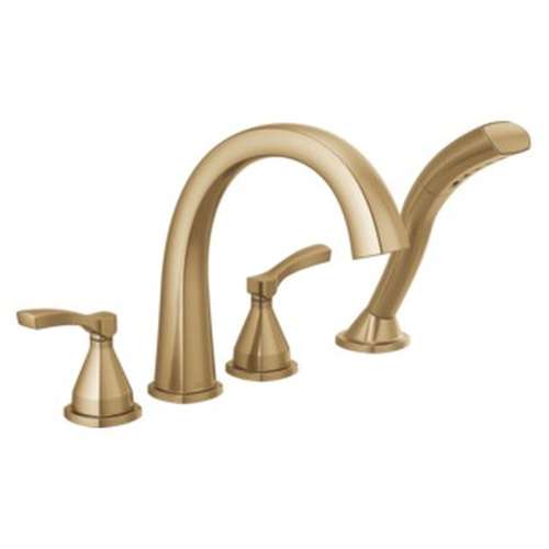 T4777-CZ Stryke Delta Stryke Four Hole Roman Tub Trim, Champagne Bronze