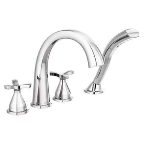 T47776 Stryke Delta Stryke Four Hole Roman Tub Trim, Chrome
