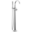 T4788-PR-LHP-FL Tetra Delta Tetra Floor Mount Tub Filler Trim, Lumicoat Chrome