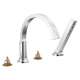 T4788-PR-LHP Tetra Delta Tetra Roman Tub Trim with Hand Shower, Lumicoat Chrome