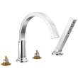 T4788-PR-LHP Tetra Delta Tetra Roman Tub Trim with Hand Shower, Lumicoat Chrome