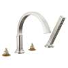 T4788-SS-PR-LHP Tetra Delta Tetra Roman Tub Trim with Hand Shower, Lumicoat Stainless