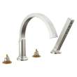 T4788-SS-PR-LHP Tetra Delta Tetra Roman Tub Trim with Hand Shower, Lumicoat Stainless