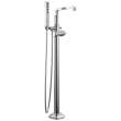 T4789-PR-LHP-FL Tetra Delta Tetra Floor Mount Tub Filler Trim, Lumicoat Chrome