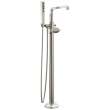 T4789-SS-PR-LHP-FL Tetra Delta Tetra Floor Mount Tub Filler Trim, Lumicoat Stainless