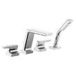 T4799-PR Pivotal Delta Pivotal Roman Tub with Hand Shower Trim, Lumicoat Chrome