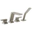 T4799-SS-PR Pivotal Delta Pivotal Roman Tub with Hand Shower Trim, Lumicoat Stainless