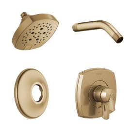 KS-T17076-52663-CZ Stryke Square Fixed Shower Faucet Kit, Champagne Bronze