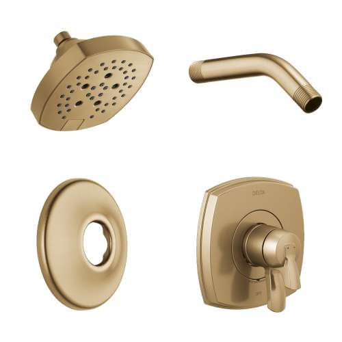 KS-T17076-52663-CZ Stryke Square Fixed Shower Faucet Kit, Champagne Bronze